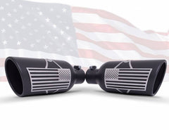 Gibson PATRIOT FLAG ROLLED EDGE ANGLE EXHAUST TIP, BLACK CERAMIC, INLET 4 IN OUTLET 6 IN L-18 IN - 71-1011
