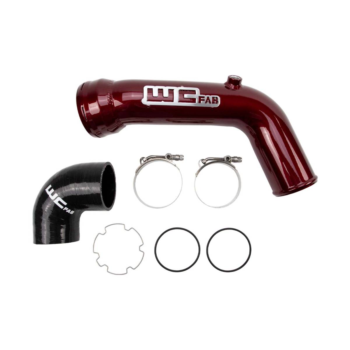 Wehrli 2017+ Ford 6.7L Power Stroke 3.in Cold Side Intercooler Pipe - WCFab Red - WCF100295-RED
