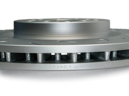 FactionFab Slotted Front Rotor V2 Dual Drilled - Subaru STI 2004-2017