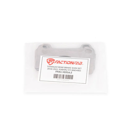 FactionFab Titanium Rear Brake Shim Set - 2018-21 Subaru STI / 2024+ WRX TS & TR