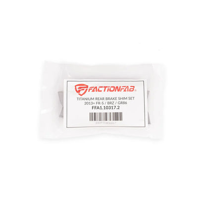 FactionFab Titanium Rear Brake Shim Set - 2022+ Subaru WRX 6mt, 2013-2020 BRZ 86 / 2022+ BRZ GR86