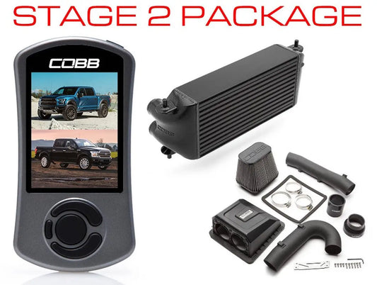COBB 17-18 Ford F-150 Raptor Stage 2 Power Package(Factory Location Intercooler) W/TCM - Black FOR0050S20BK-TCM COBB