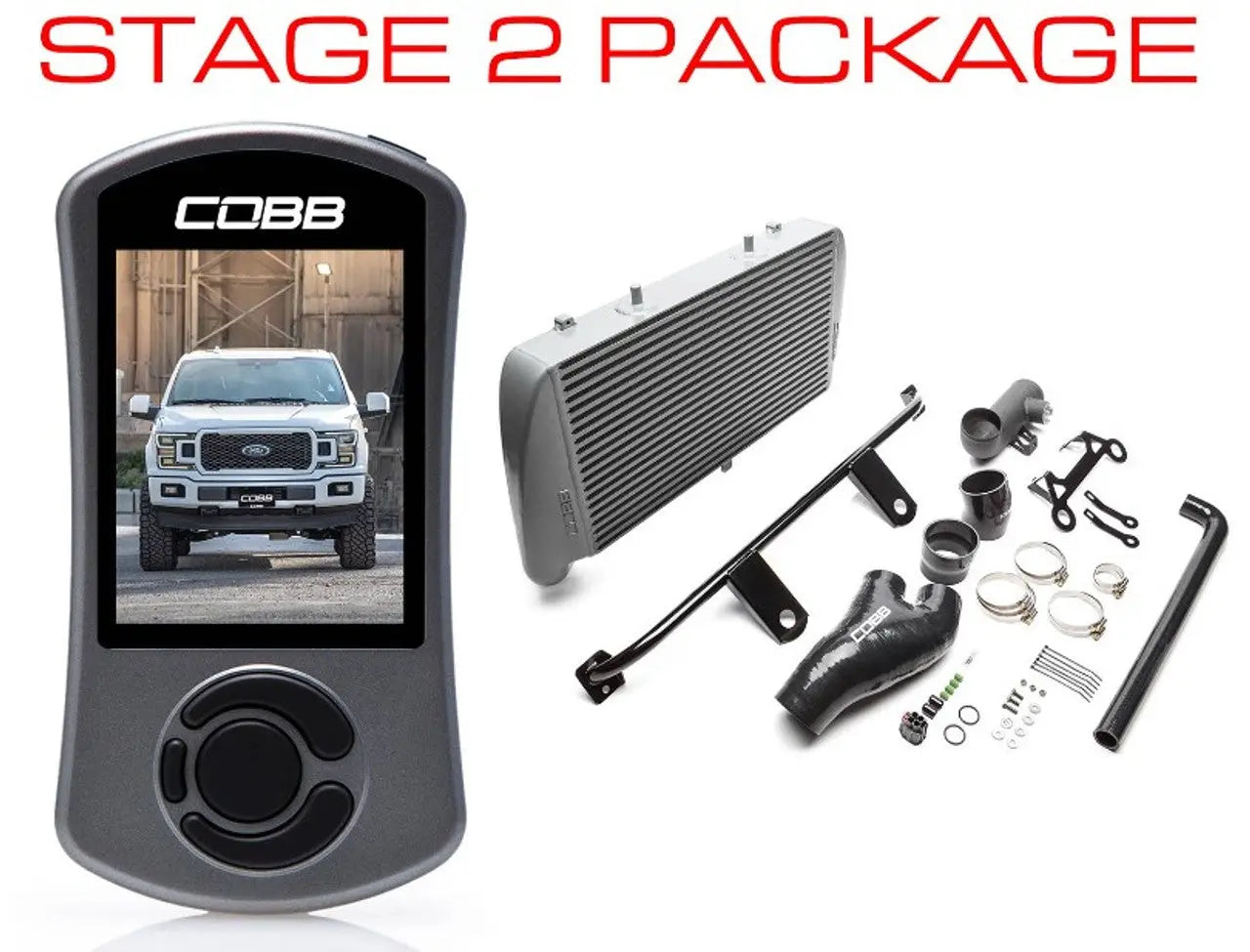COBB 18-20 Ford F-150 2.7L Stage 2 Redline CF Power Package - Silver FOR0080020SL-RED COBB