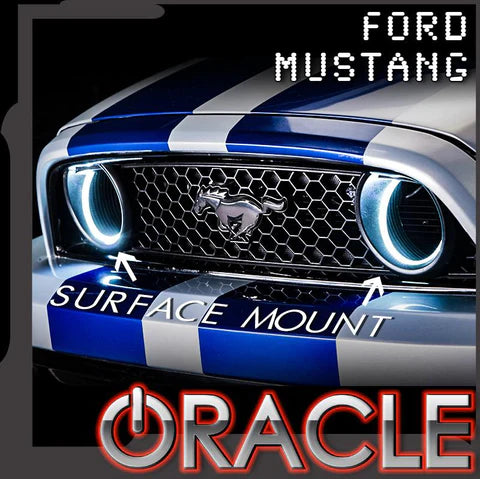 ORACLE LIGHTING 2013-2014 FORD MUSTANG SURFACE MOUNT FOG LIGHT HALO KIT (GRILL STYLE) 1334-001 - White ORACLE Lighting