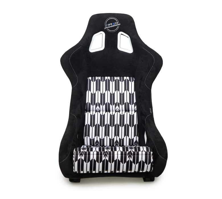 NRG Innovations PRISMA Yaba Fiberglass Bucket Seat - Large - Black / White – FRP-302YABA