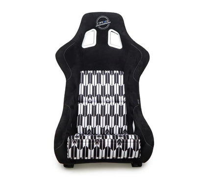 NRG Innovations PRISMA Yaba Fiberglass Bucket Seat - Large - Black / White – FRP-302YABA