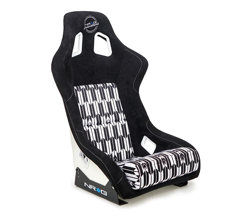 NRG Innovations PRISMA Yaba Fiberglass Bucket Seat - Large - Black / White – FRP-302YABA