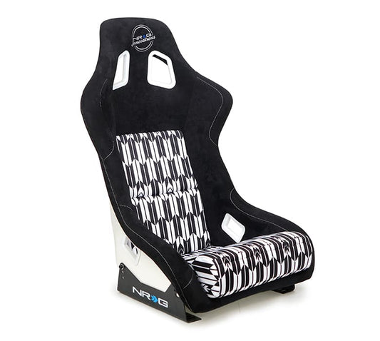 NRG Innovations PRISMA Yaba Fiberglass Bucket Seat - Large - Black / White – FRP-302YABA