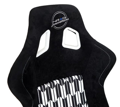 NRG Innovations PRISMA Yaba Fiberglass Bucket Seat - Large - Black / White – FRP-302YABA