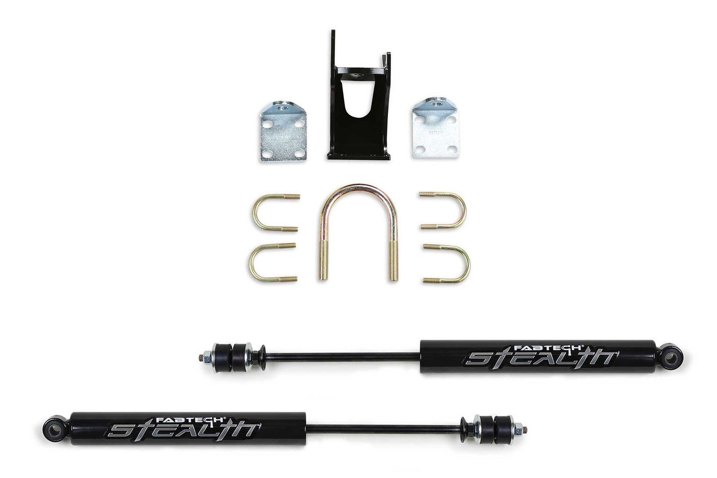 Fabtech Dual Stealth Steering Stabilizer Kit - Opposing Style for 2005-2021 Ford F-250 & F-350 Super Duty 4WD (FTS8046)