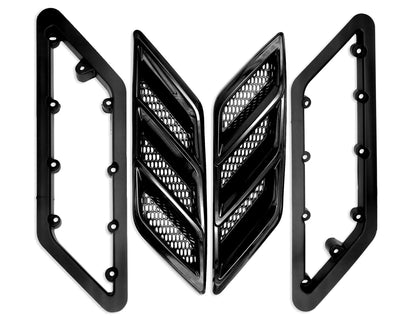 2015-2023 Roush Mustang Fender Vent Heat Extractors - Gloss Black - rsh422326