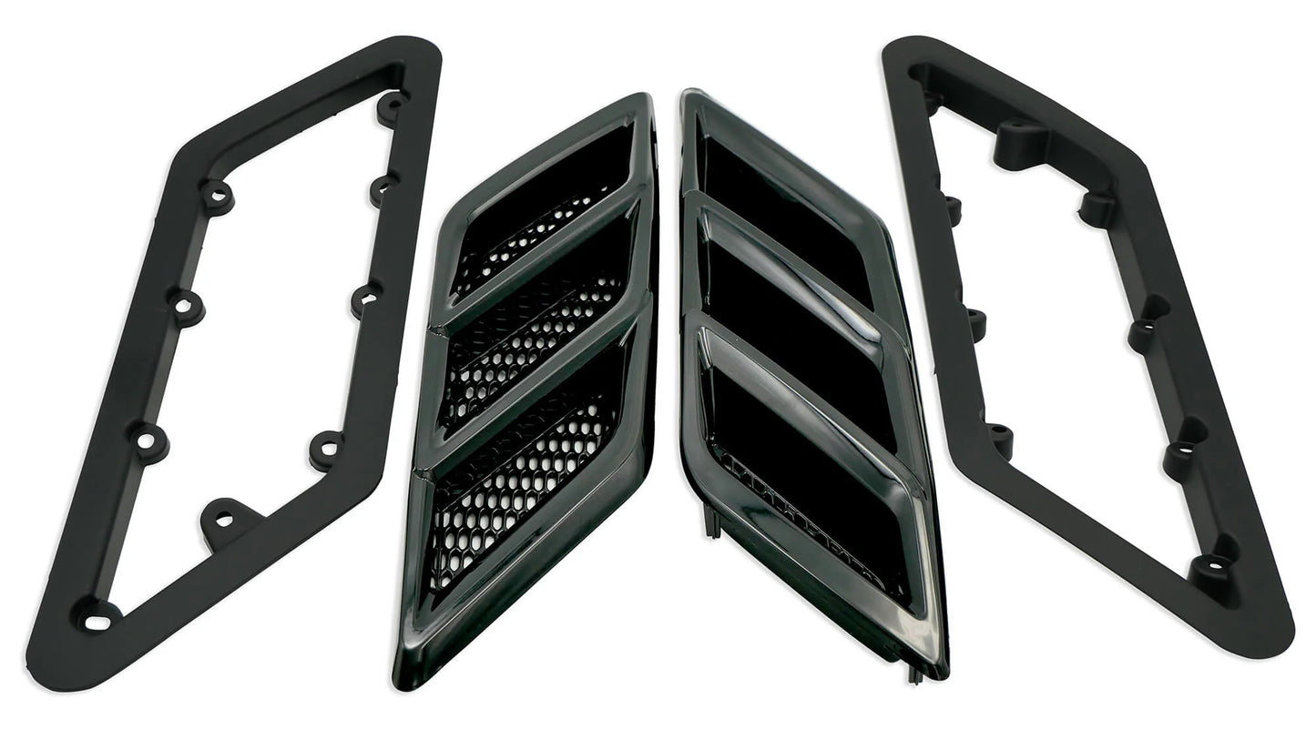 2015-2023 Roush Mustang Fender Vent Heat Extractors - Gloss Black - rsh422326