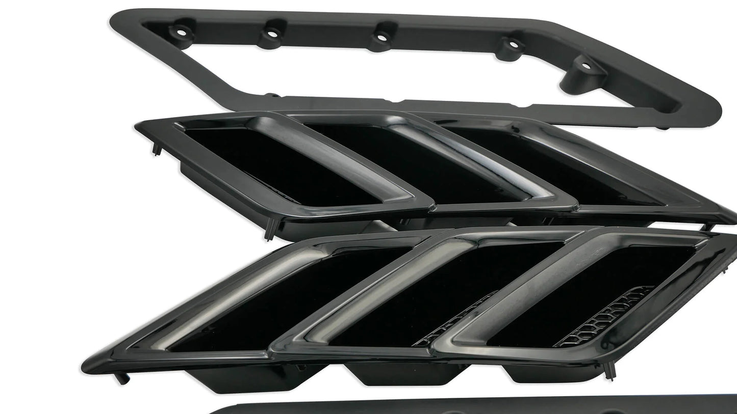2015-2023 Roush Mustang Fender Vent Heat Extractors - Gloss Black - rsh422326