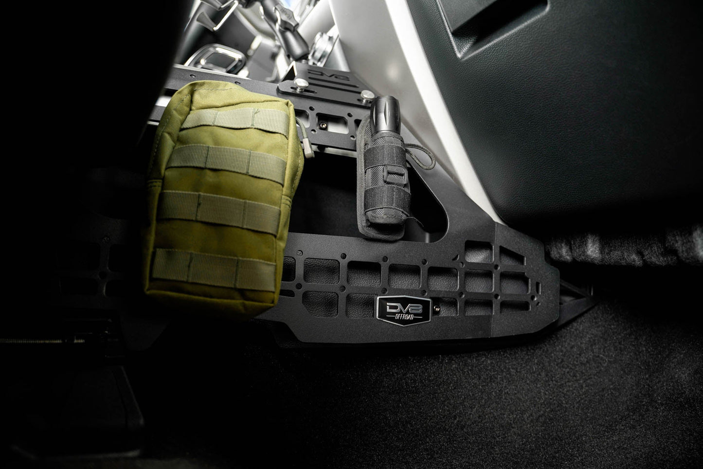 DV8 Offroad 15-21 Ford F150 / 17-21 Ford F250/F350 Center Console Molle Panels & Device Mount CCFF-01