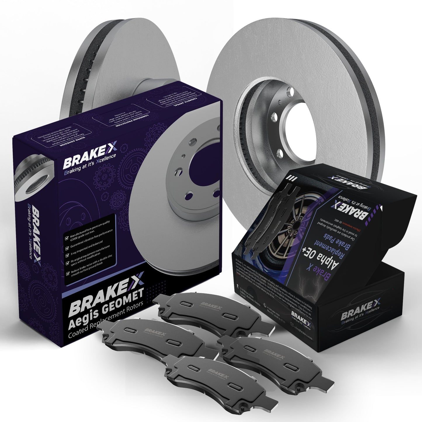 Power Stop 15-18 Volvo S60 Front and Rear Semi-Coated Rotor Kit