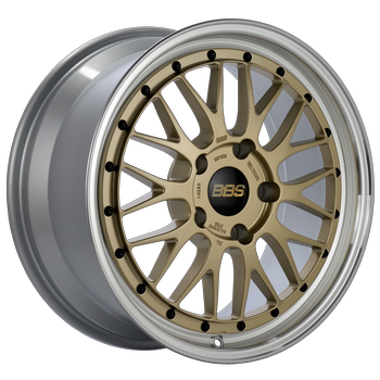 BBS LM 18x9 5x114.3 ET42 Gold Center Diamond Cut Lip Wheel - 82mm PFS/Clip Required