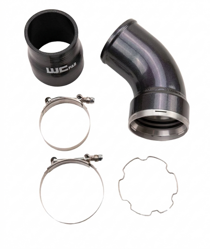 Wehrli WCF100466-GB 3.5 inch intercooler outlet elbow kit passenger side gloss black LBZ LMM Duramax