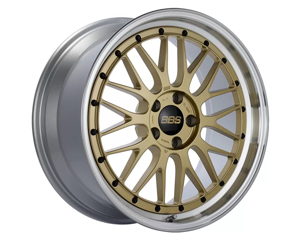 BBS LM 19x9.5 5x112 ET23 Diamond Gold Center Diamond Cut Lip Wheel 82mm PFS/Clip Required LM463GPK