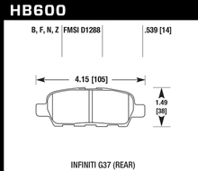 Load image into Gallery viewer, Hawk Performance HPS 5.0 Rear Brake Pads - HB600B.539