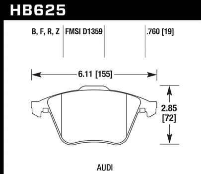 Hawk Performance HPS Brake Pads - HB625F.760 Hawk Performance