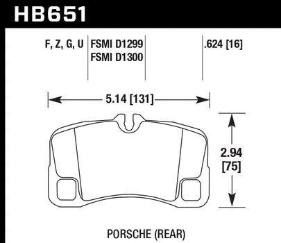 Hawk Performance DTC-60 Rear Brake Pads - HB651G.624 Hawk Performance