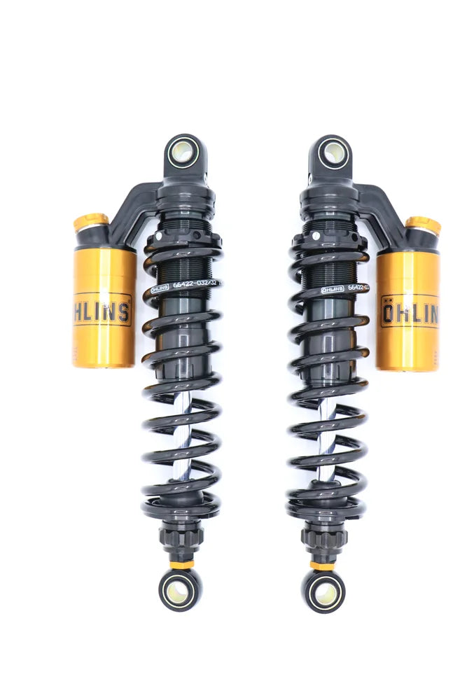 Öhlins STX 36 Blackline Rear Shock Absorbers w/ Gold Accents for Harley-Davidson Dyna FXD 1991–2017 - HD 764LE