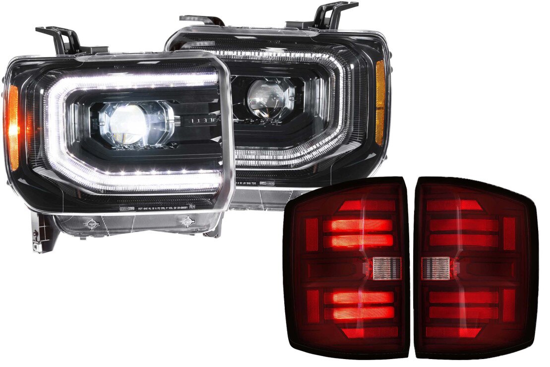 15-19 Sierra 3500HD Dually Heads and Red Tails