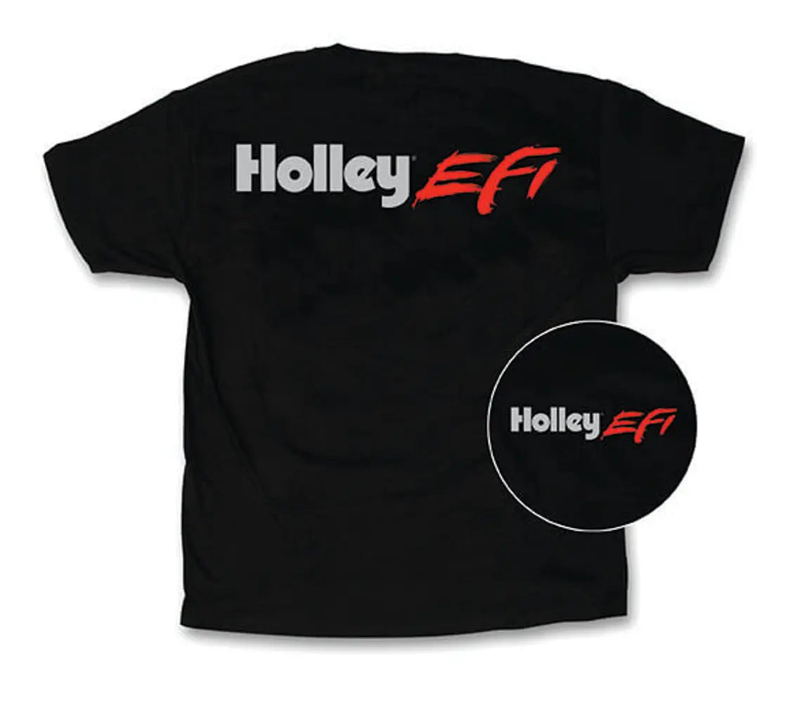 Holley T-Shirt - Large w/Holley EFI SS Logo - Black - 10044-LGHOL