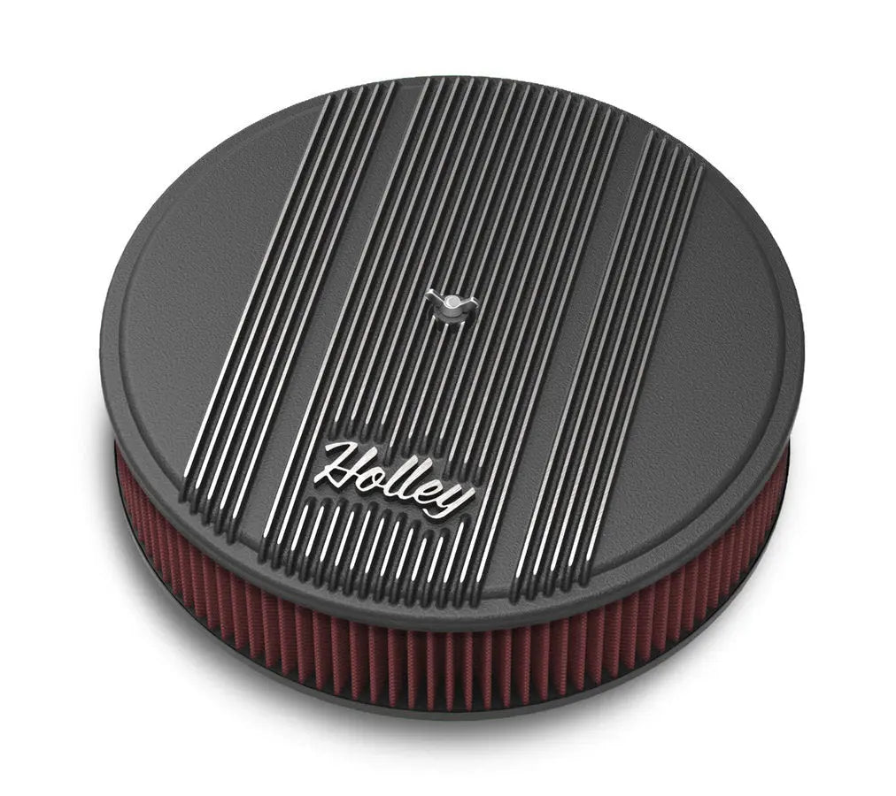 Holley 14x3 Die Cast Finned Alm Air Cleaner  Black - 120-153