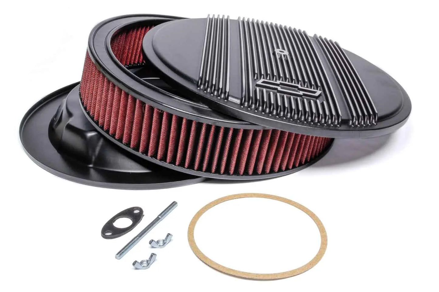 Holley 14 x 3 Air Cleaner Finned Bowtie Black - 120-172