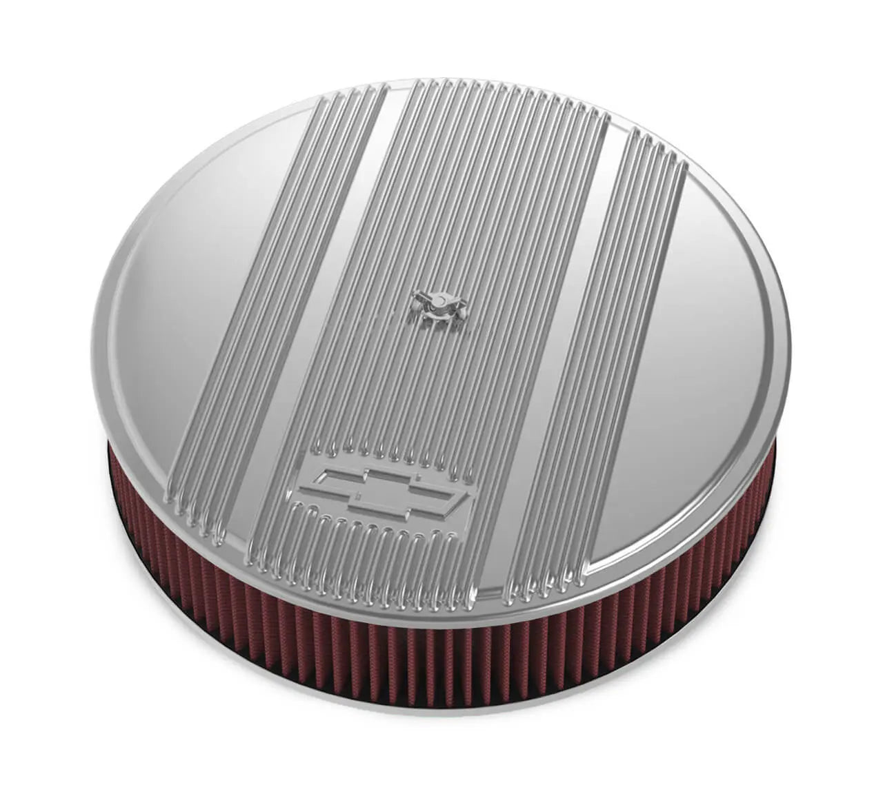 Holley 14 x 3 Air Cleaner Finned Bowtie Polished - 120-174