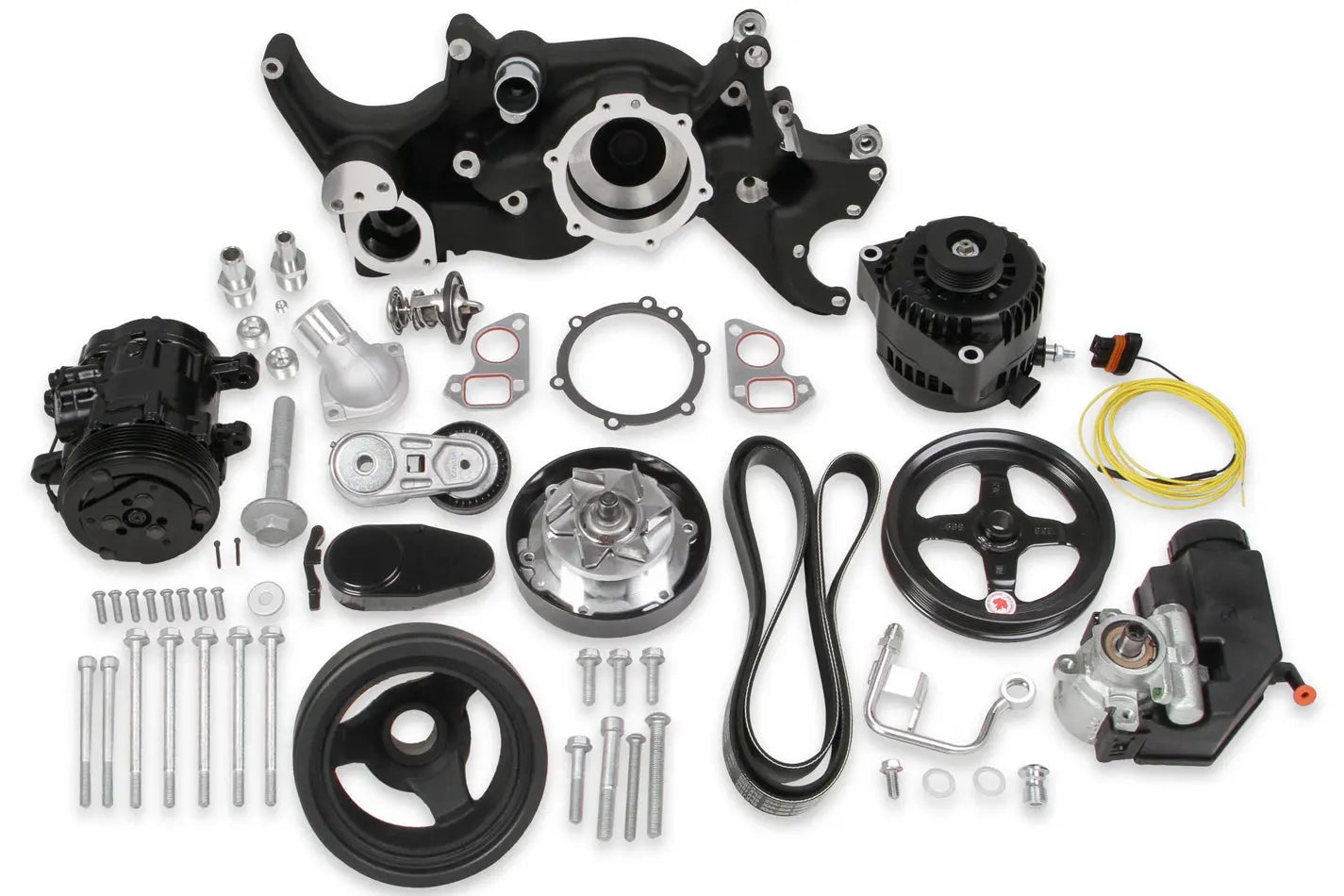 Holley LS Mid-Mount Complete Engine Accessory System - 20-185BK