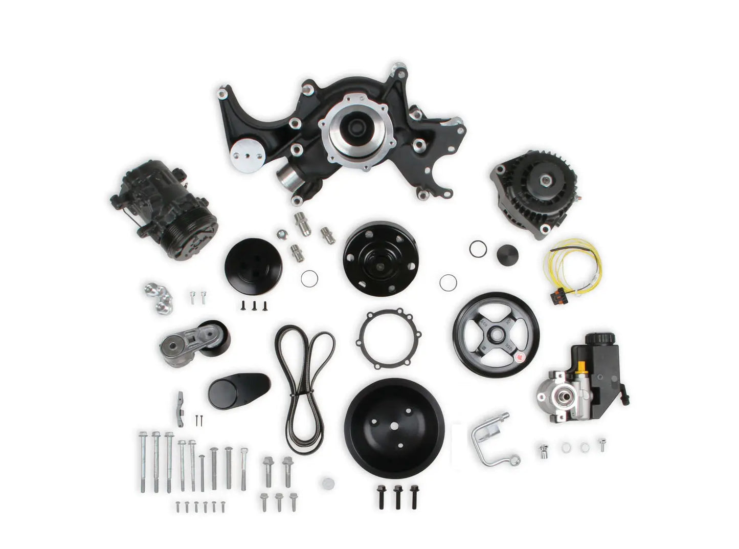 Holley BBC Accessory Drive Sys. Mid Mount - Black - 20-242BK
