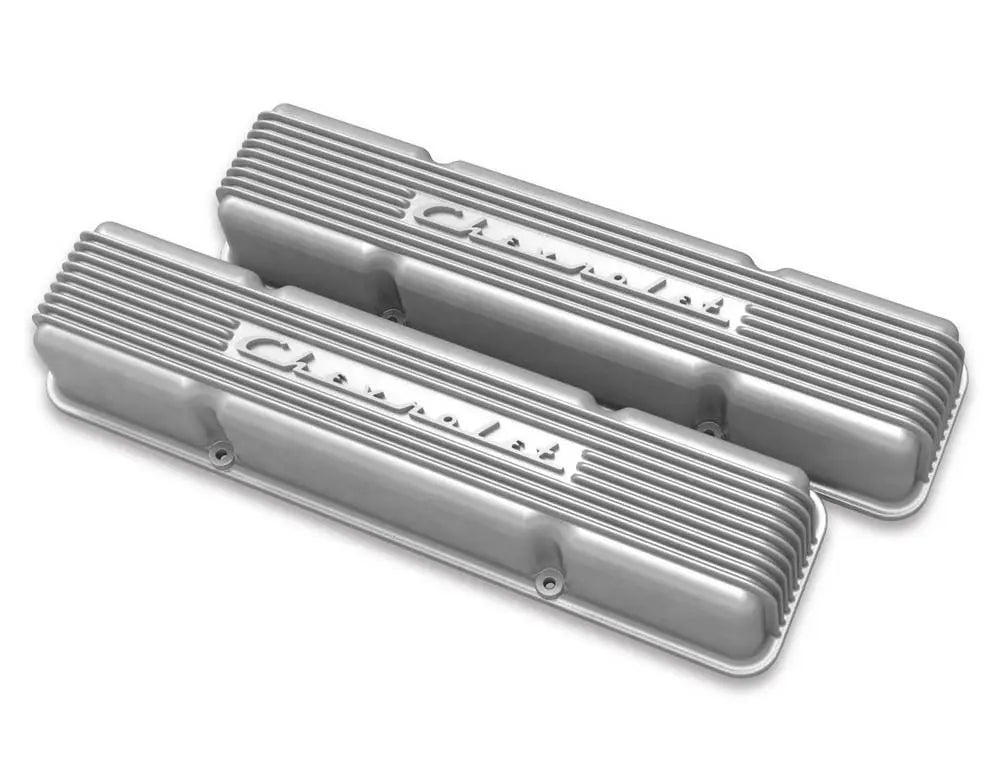 Holley SBC Valve Covers Finned Vintage Series Natural - 241-106