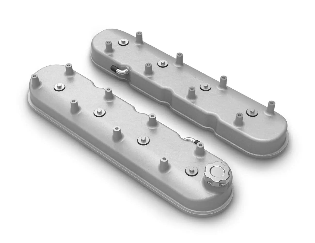 Holley GM LS Tall Valve Cover Set - Natural Cast - 241-110