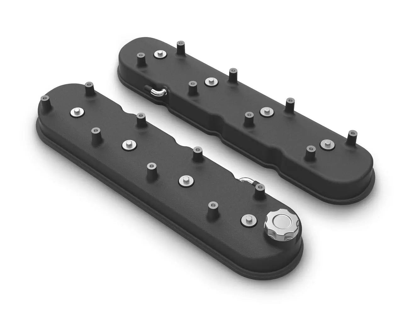 Holley GM LS Tall Valve Cover Set - Satin Black - 241-112