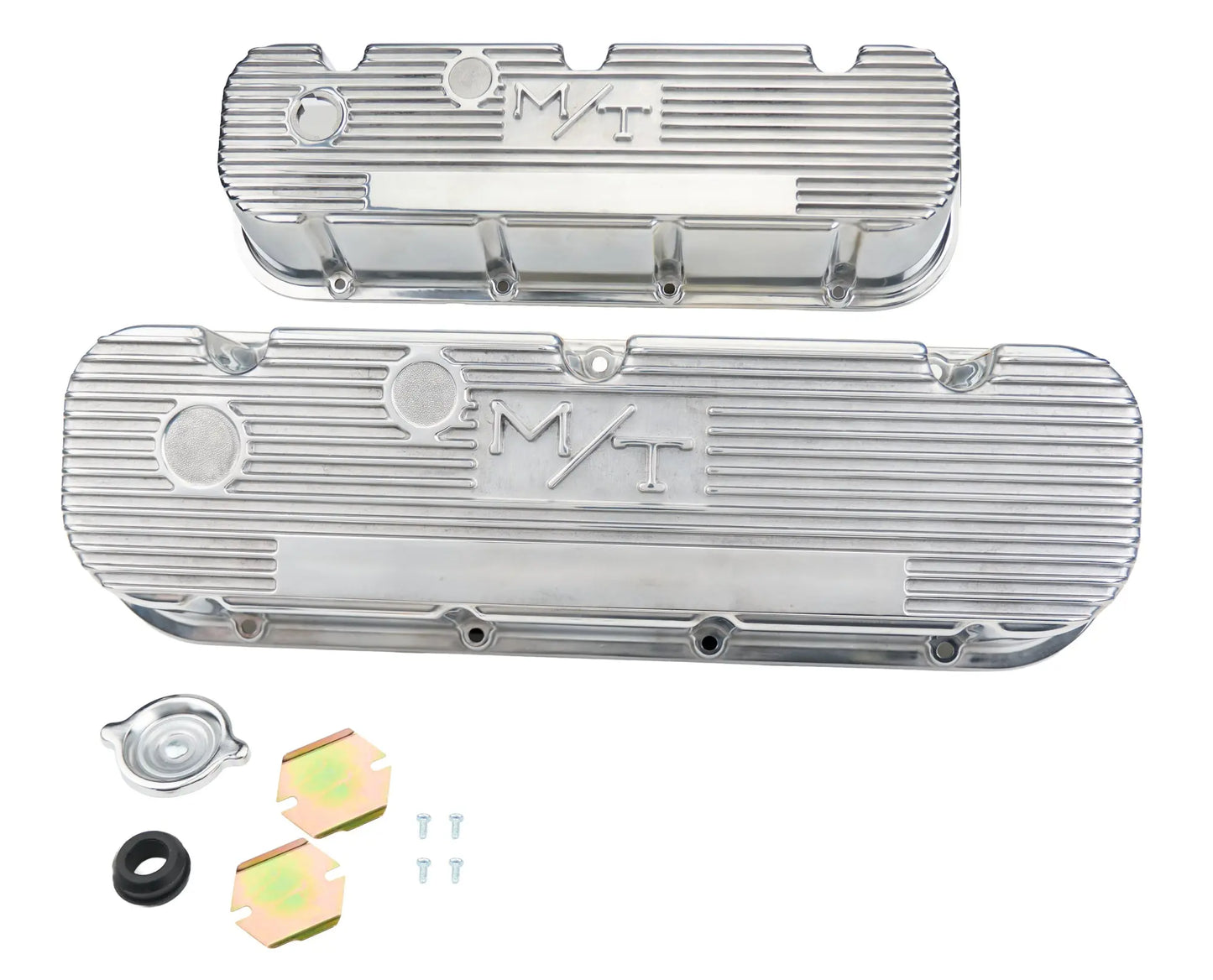 Holley M/T Polished Valve Cover Set - BBC Tall - 241-151