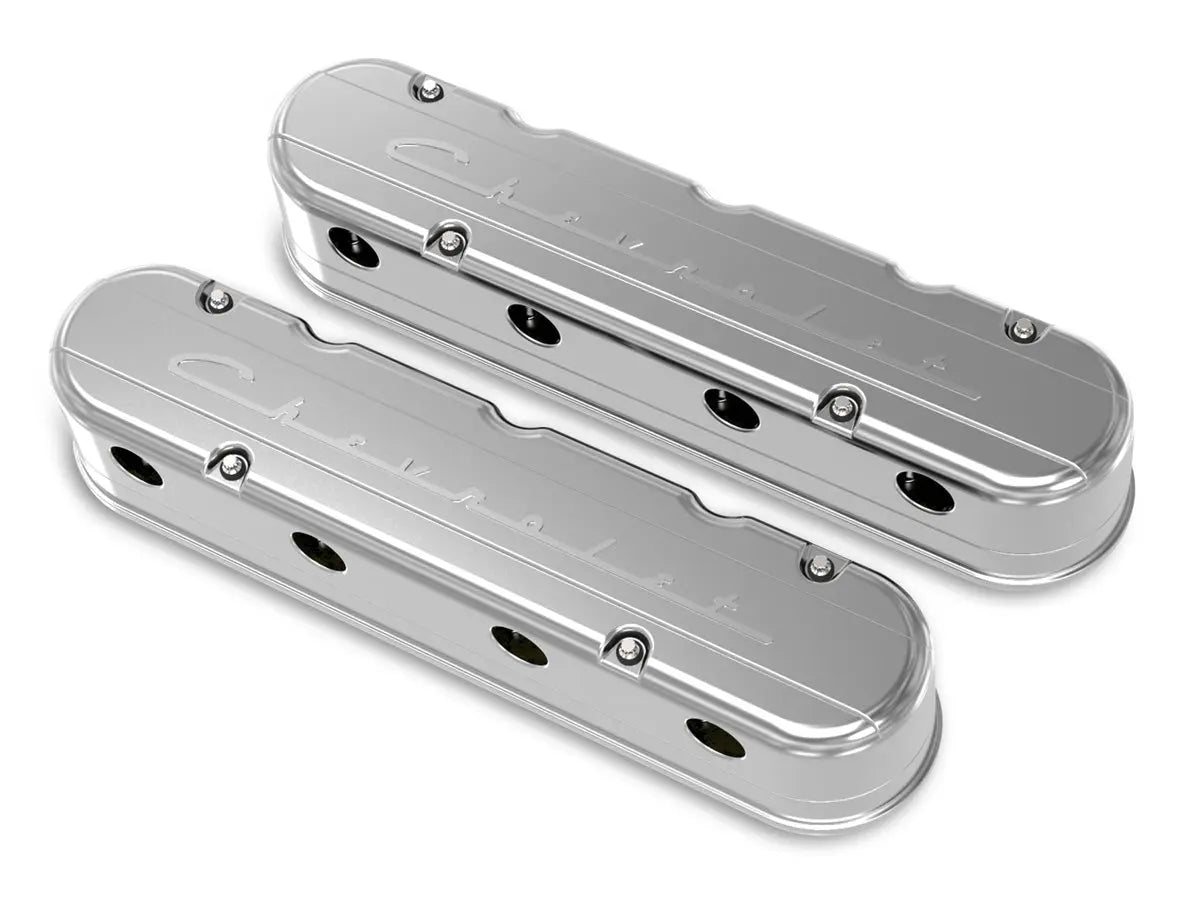 Holley GM LS Valve Cover Set 2-Piece Design Polished - 241-176
