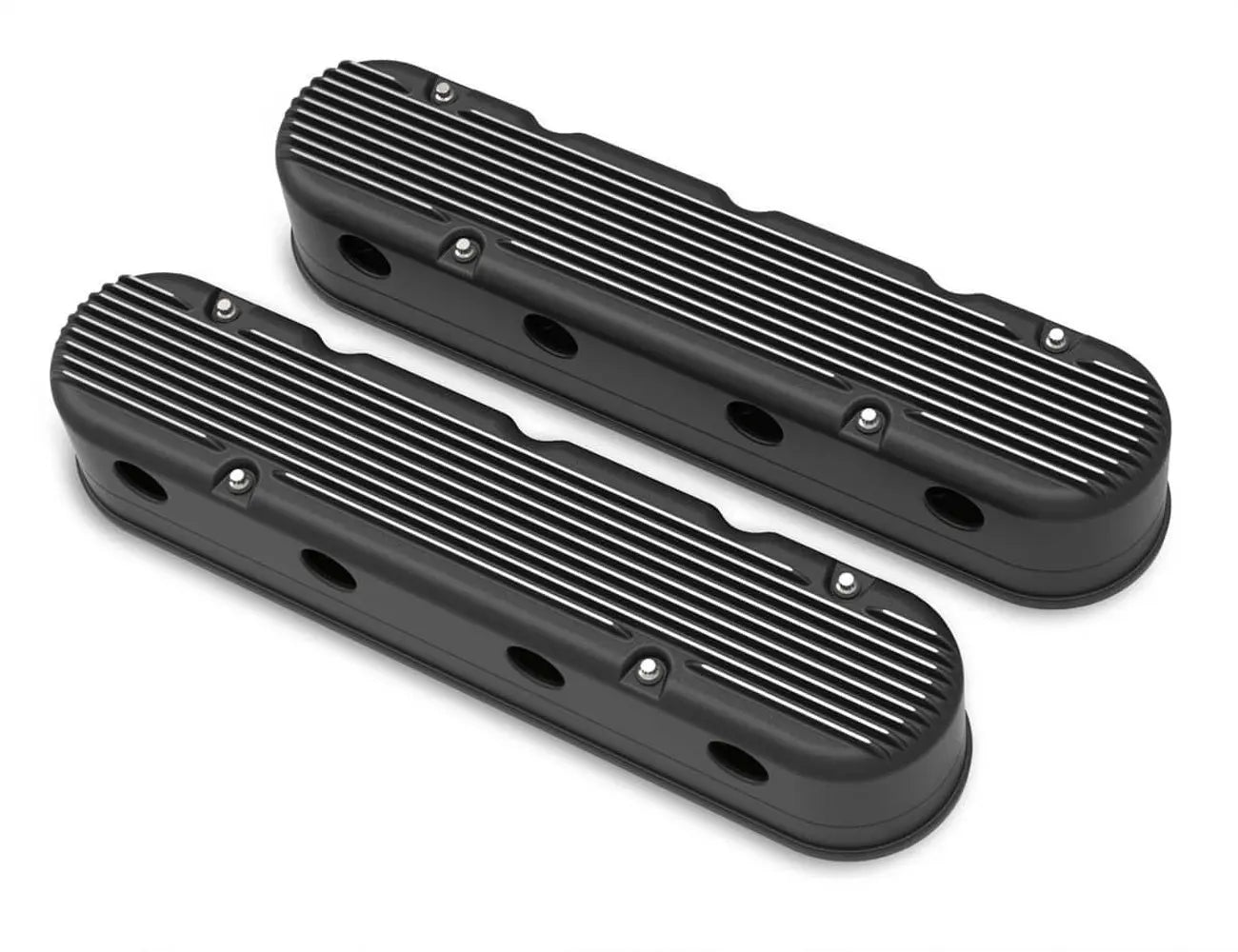 Holley Valve Cover Set - GM LS 2-Piece Design - Black - 241-182