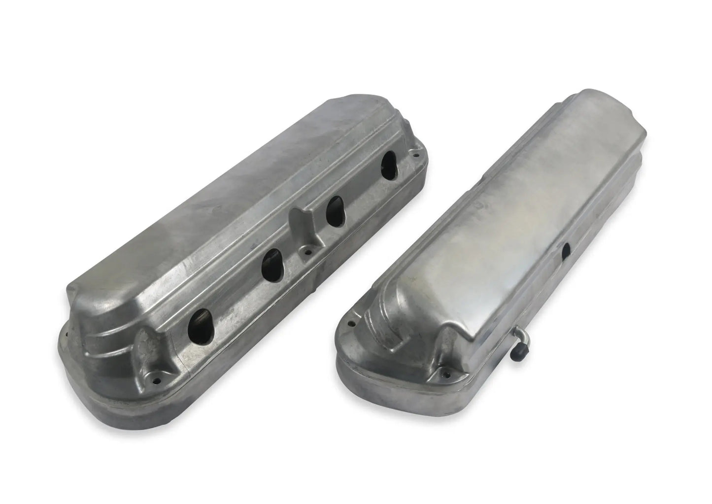 Holley 2-Piece Alm Valve Cover Set GM LS Natural Finish - 241-185