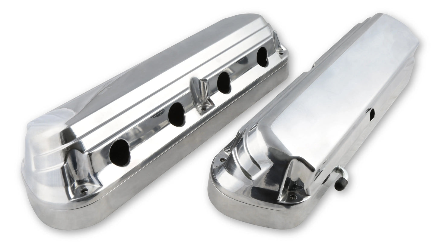 Holley 2-Piece Alm Valve Cover Set GM LS Pol. Finish - 241-186