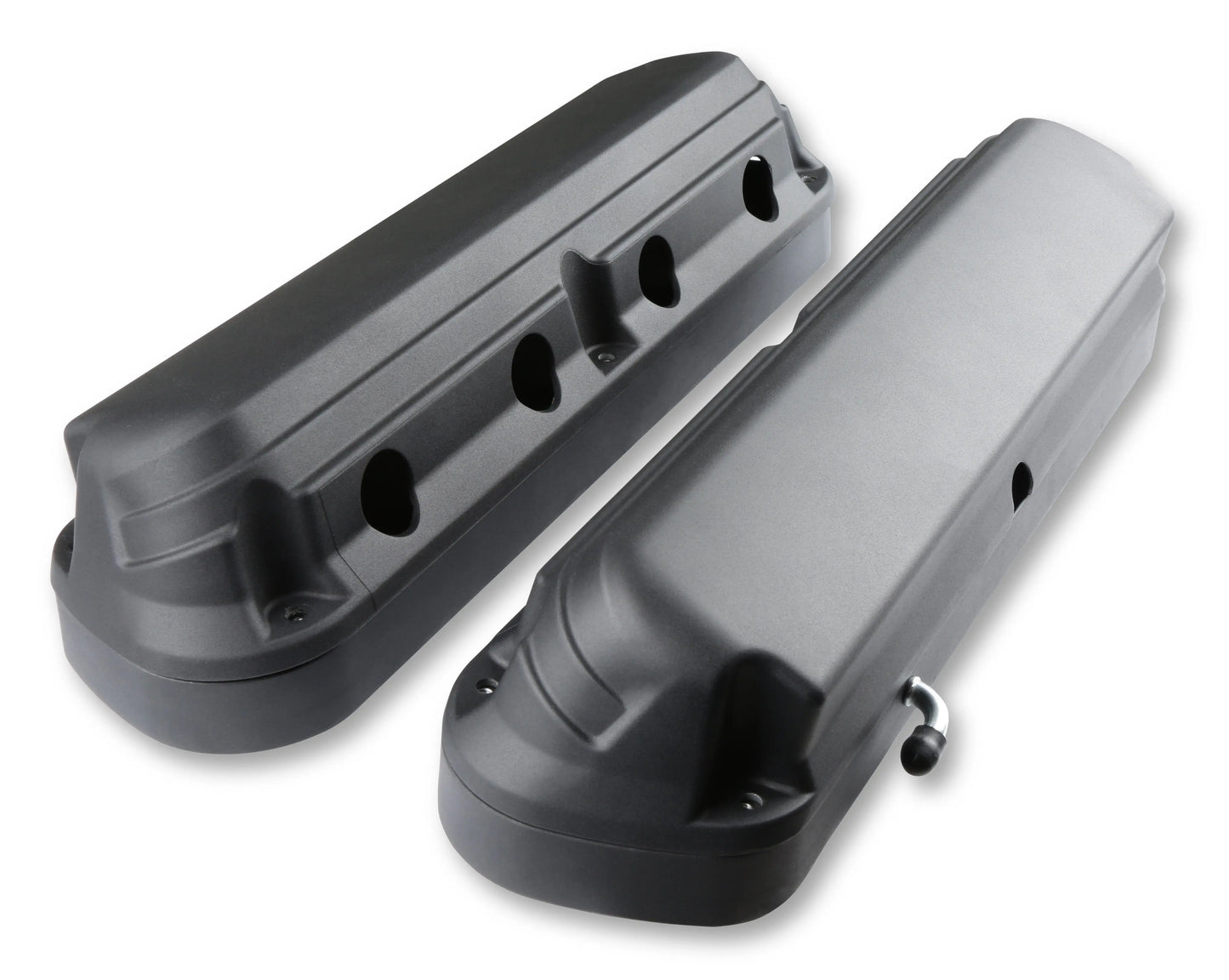 Holley 2-Piece Alm Valve Cover Set GM LS Black Finish - 241-187
