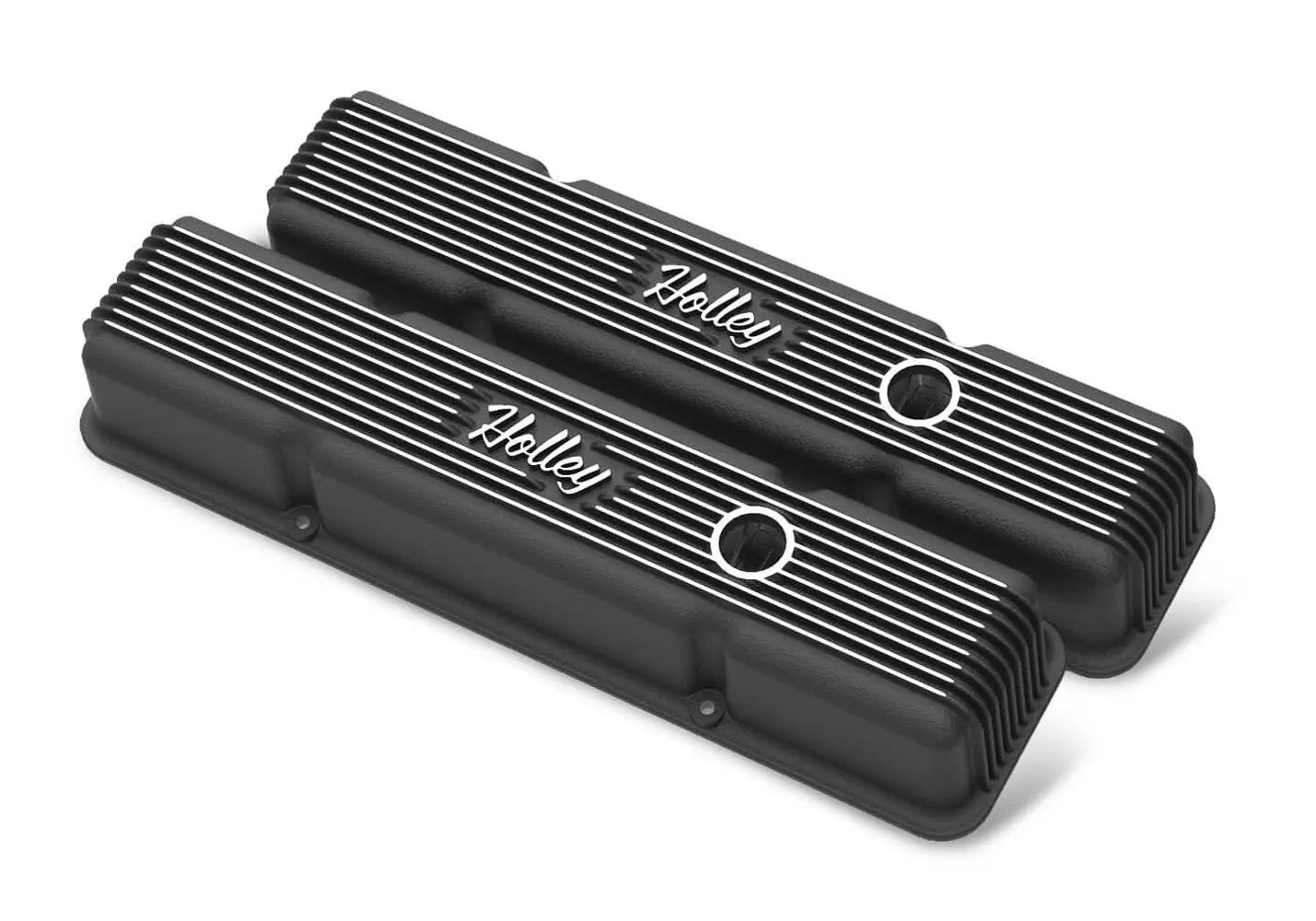 Holley SBC Holley Die Cast Alm Valve Cover Set Black - 241-242