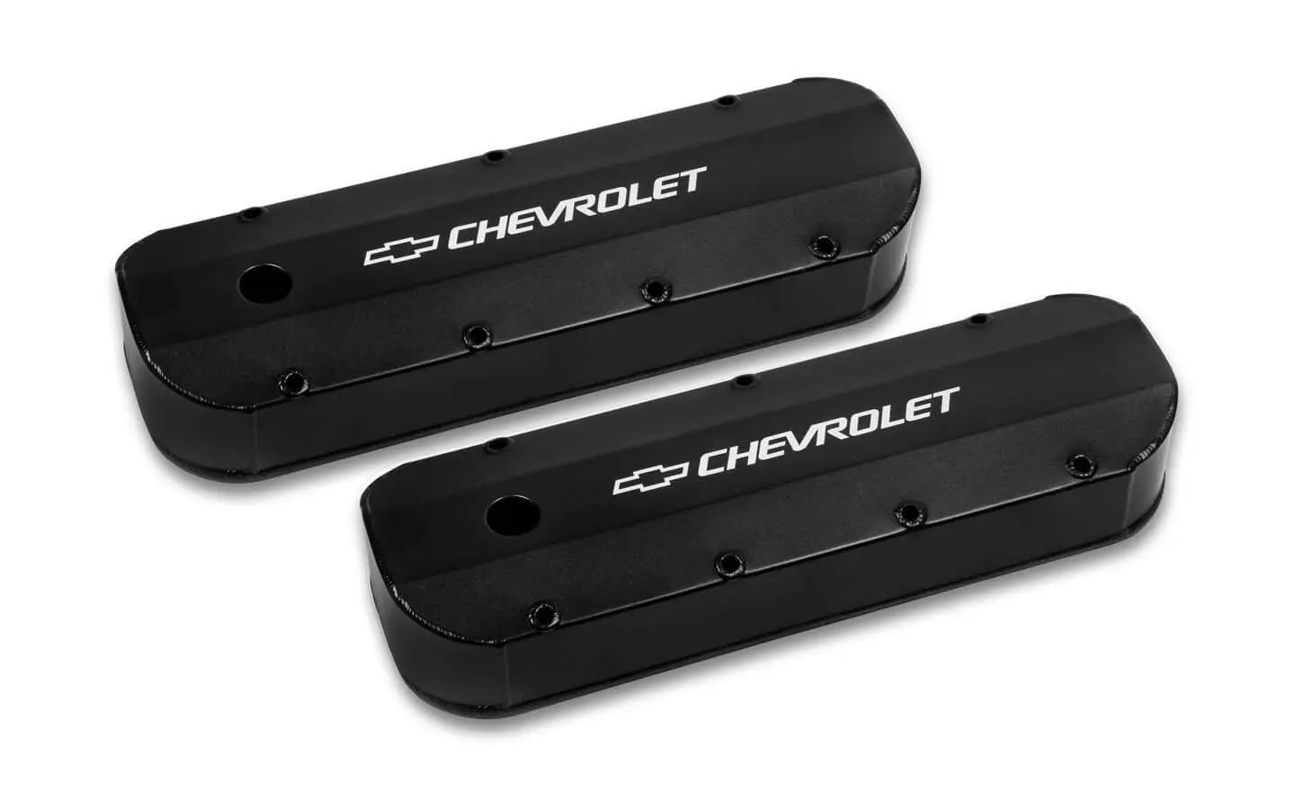 Holley BBC Billet Rail Fab. Alm Valve Covers w/.125 Hole - 241-279