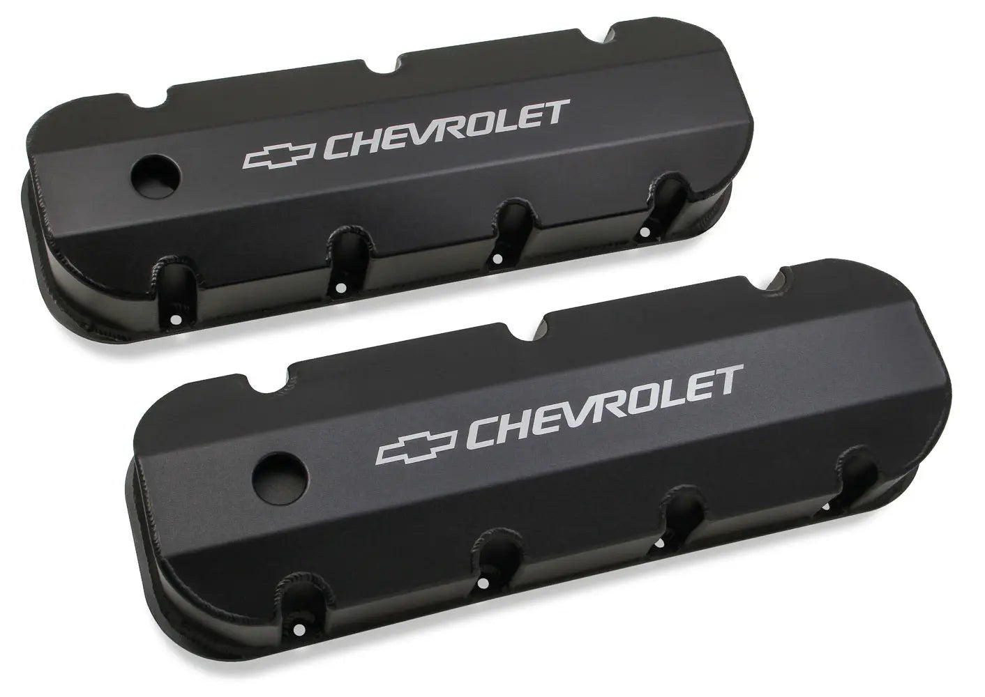 Holley BBC Billet Rail Fab. Alm Valve Covers w/.125 Hole - 241-281
