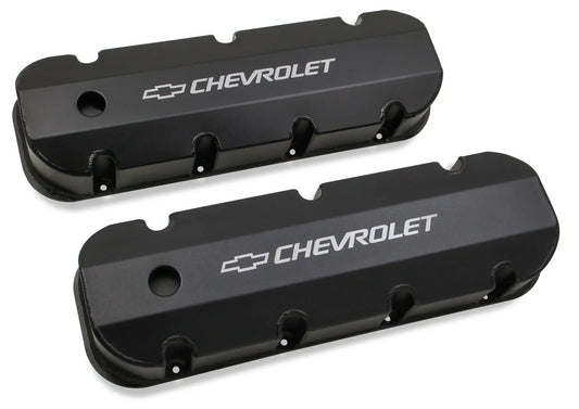 Holley BBC Billet Rail Fab. Alm Valve Covers w/.125 Hole - 241-281