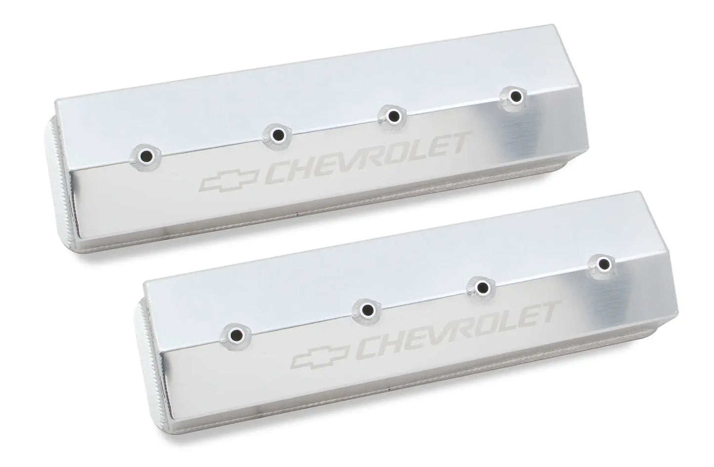 Holley SBC Billet Rail Fab. Alm Valve Covers wo/Hole - 241-285