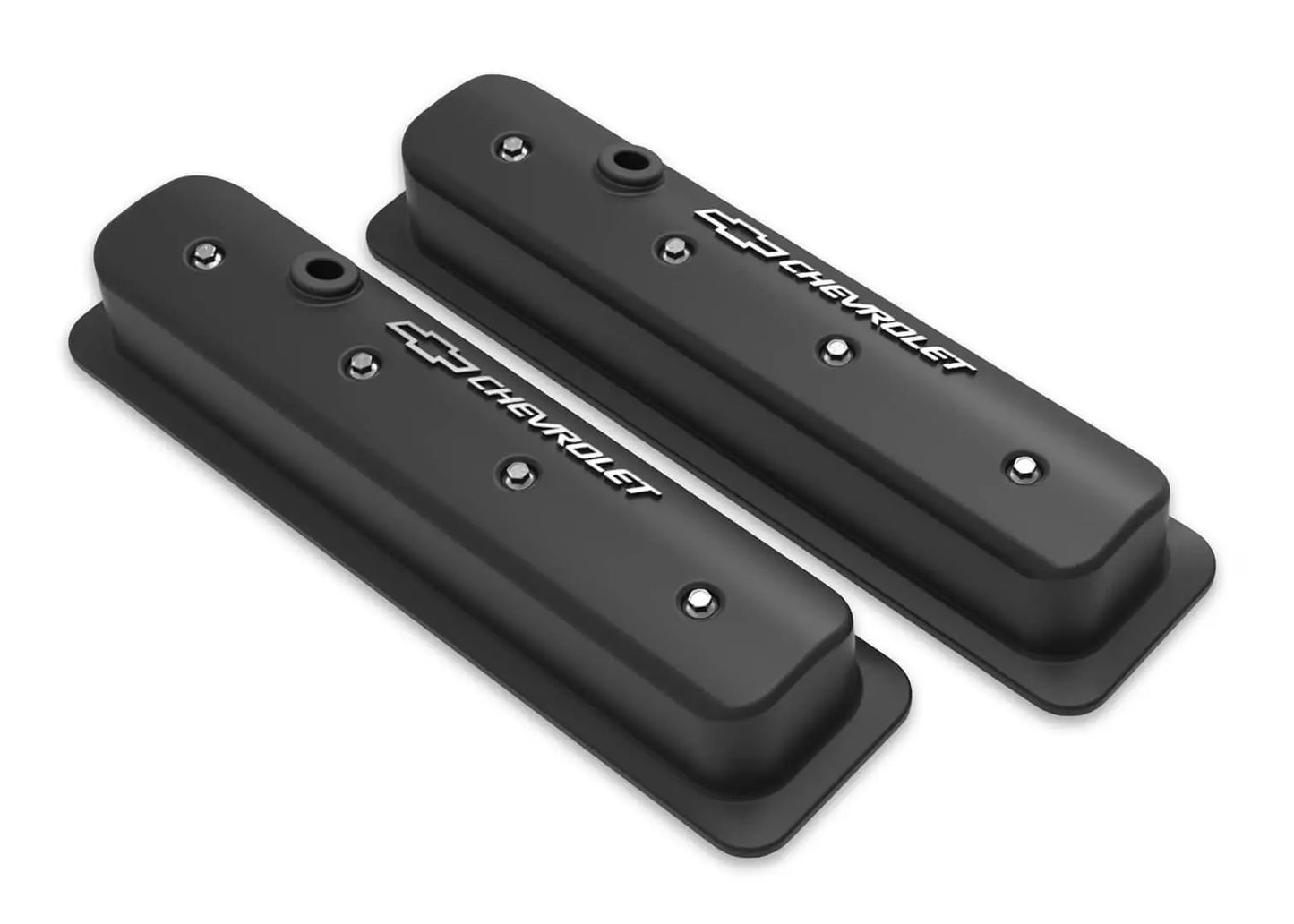 Holley SBC Muscle Car Valve Covers w/Holes Black - 241-292