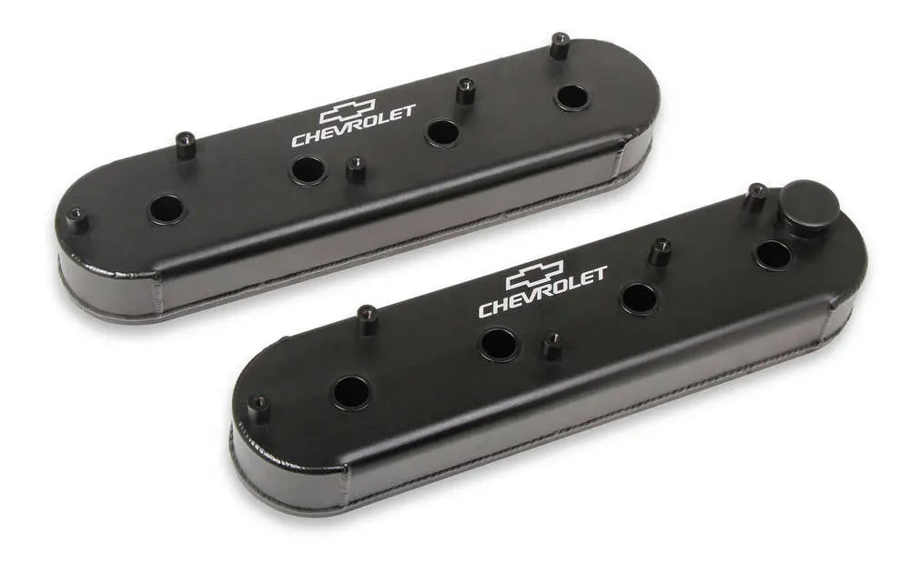 Holley LS Billet Rail Fab. Alm Valve Covers  w/Oil Cap - 241-294