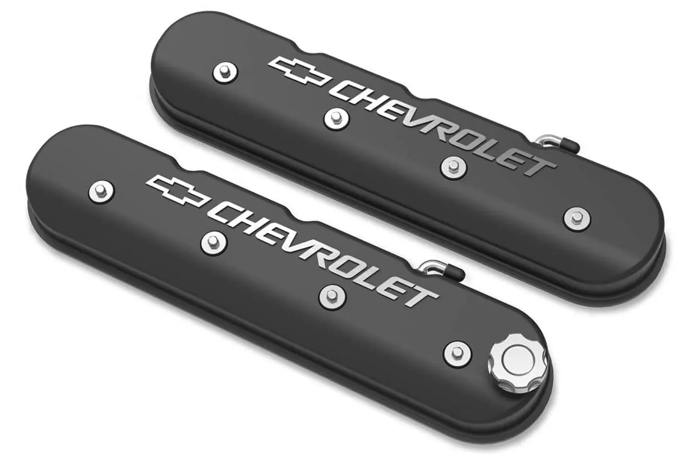 Holley LS Series Valve Covers w/Bowtie Chevrolet Logo - 241-402
